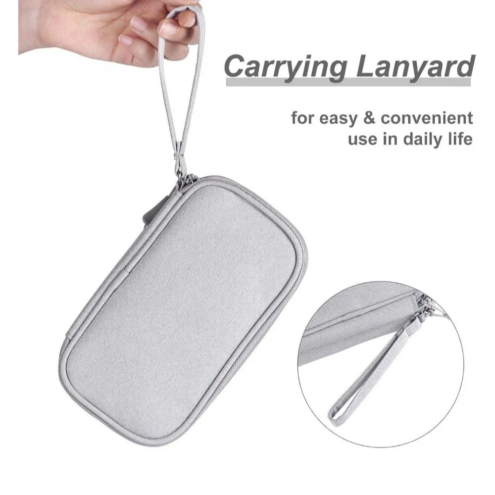 Portable Waterproof Electronic Organizer for Cables and Accessories - Light Gray